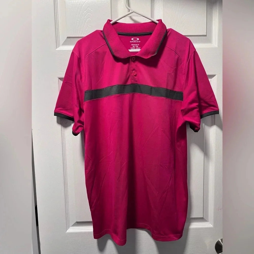 Oakley Men’s Golf Polo Hydrolix Size XL Dark Pink